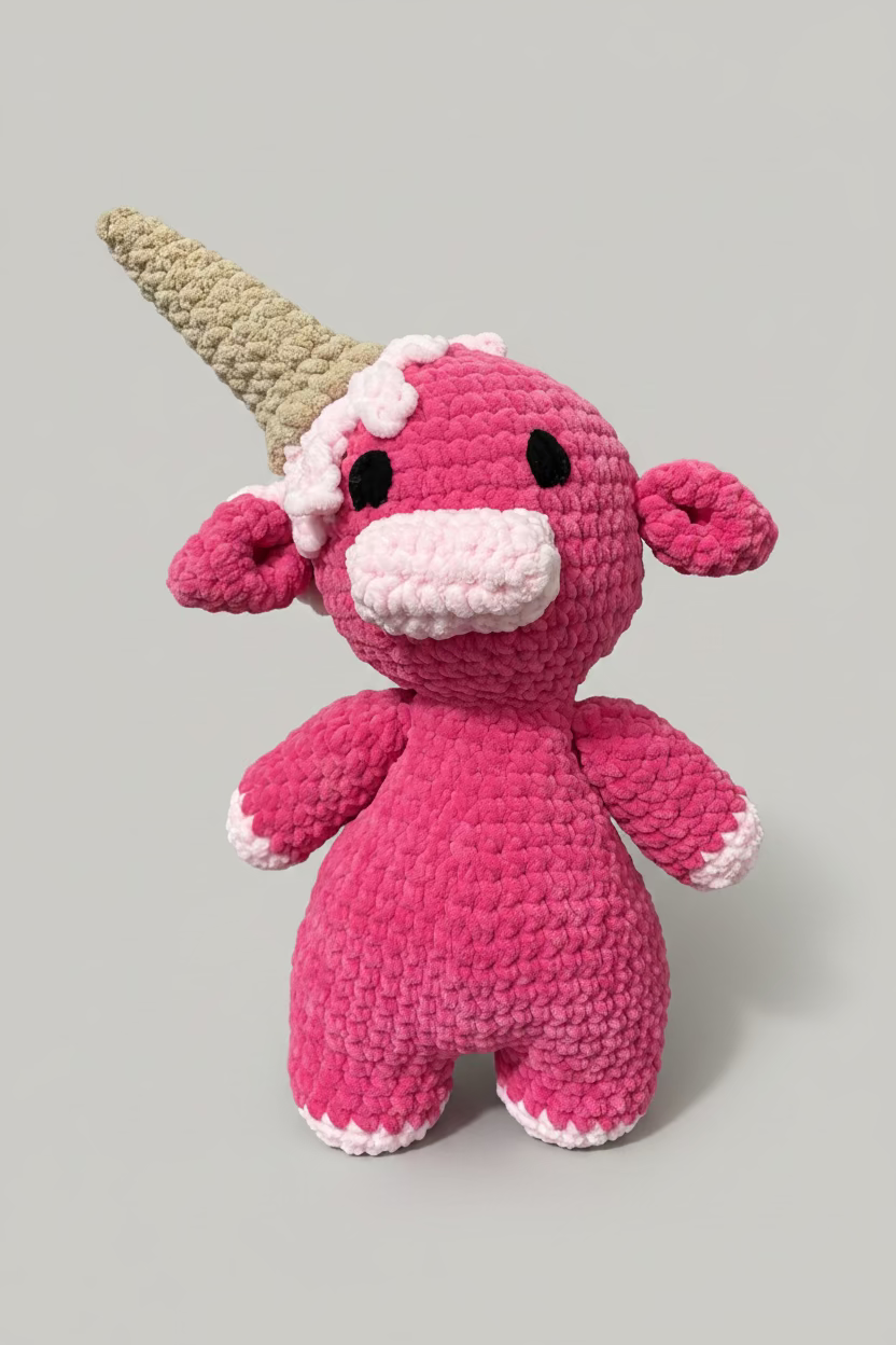 Strawberry ice cream cow